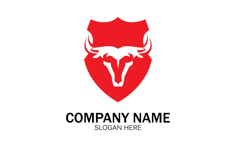 Vetor de logotipo de ícone de cabeça de touro animal v28