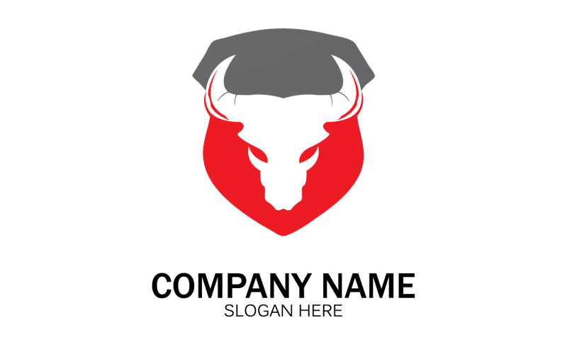 Animale Testa di toro icona logo vettoriale v46