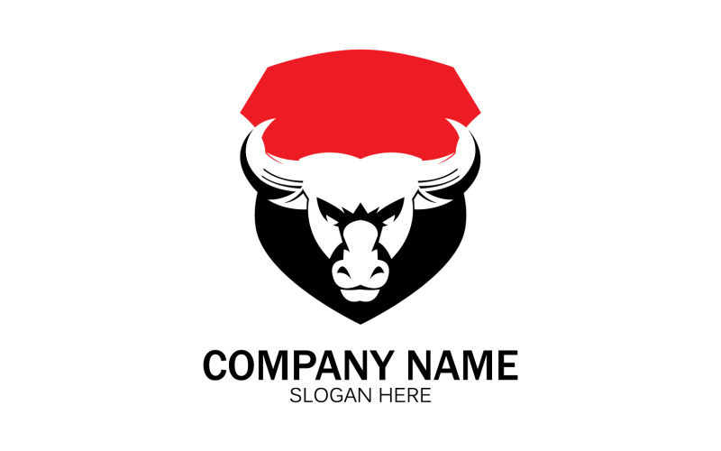 Animale Testa di toro icona logo vettoriale v55