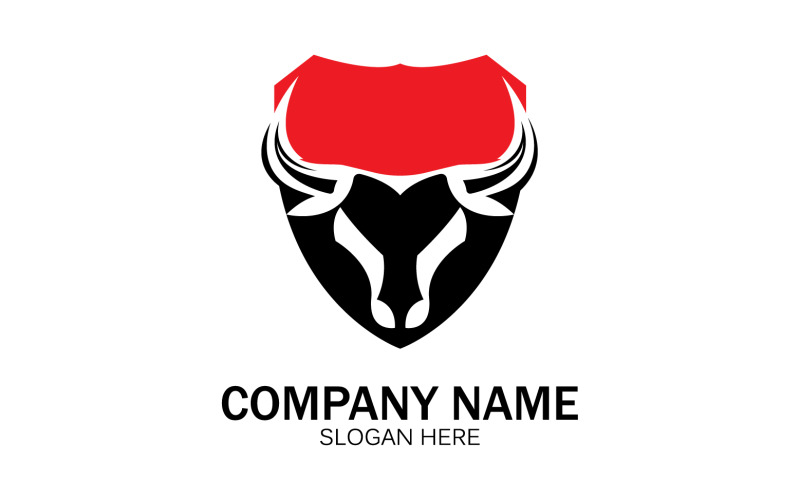 Dierlijke stier hoofd pictogram logo vector v50