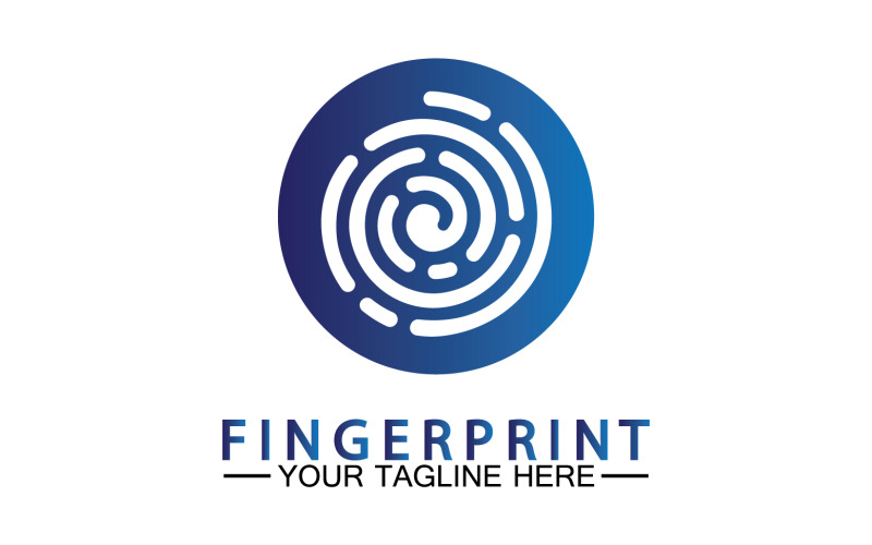 Fingerprint security lock logo vector v15