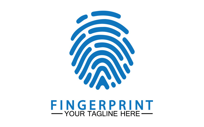 Fingerprint security lock logo vector v1