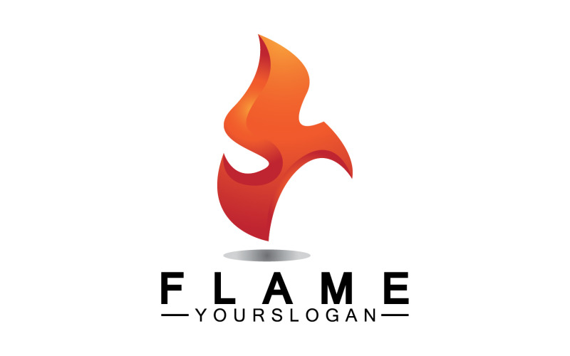 Sıcak yanan ateş alev logo vektör v28