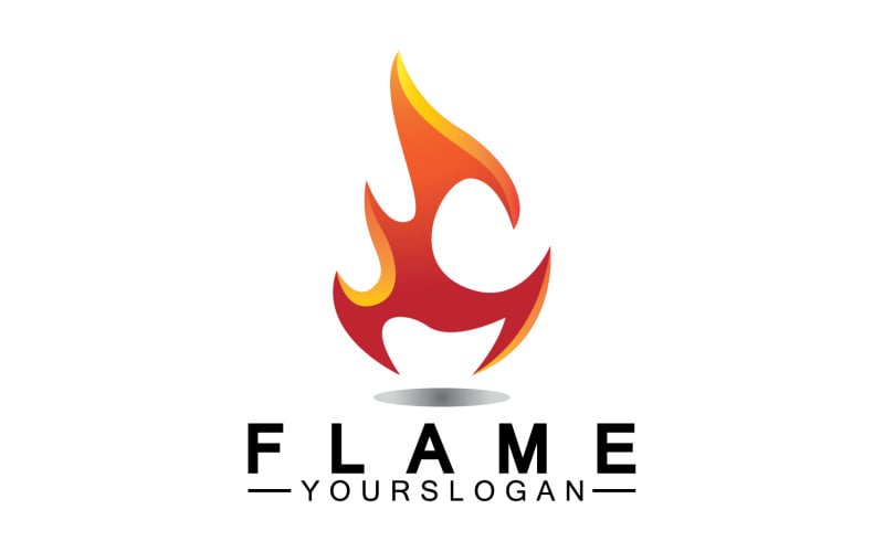 Sıcak yanan ateş alev logo vektör v29