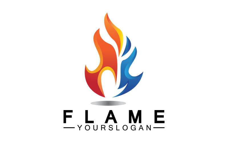 Sıcak yanan ateş alev logo vektör v31
