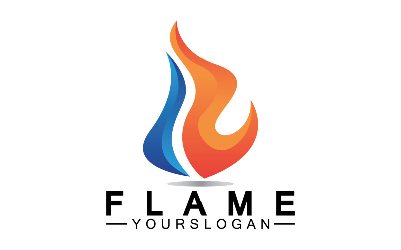 Vecteur de logo de flamme de feu brûlant chaud v23