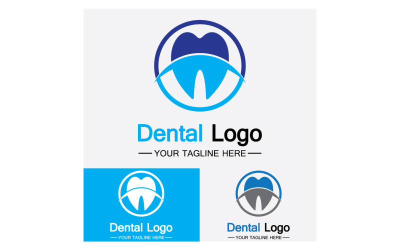 Vetor de ícone de logotipo de atendimento odontológico de saúde v40