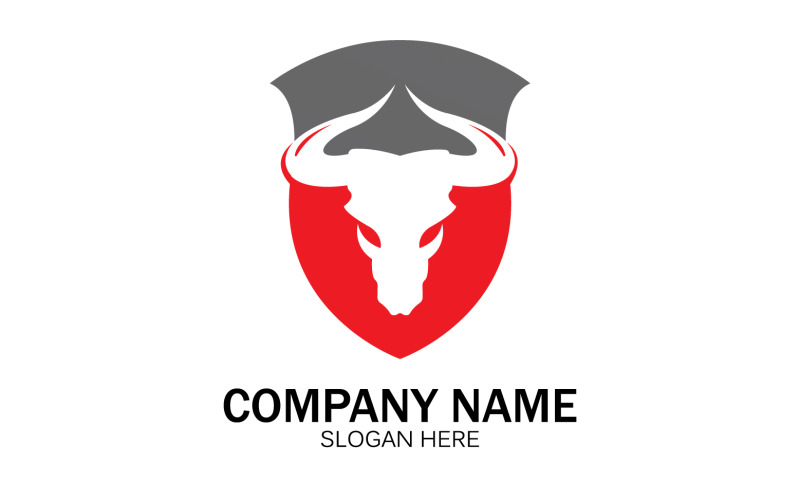 Vetor de logotipo de ícone de cabeça de touro animal v43