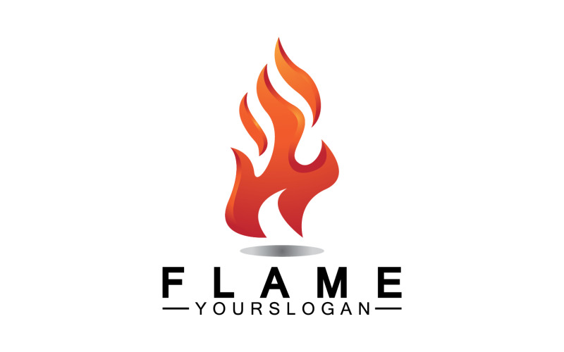 Sıcak yanan ateş alev logo vektör v43