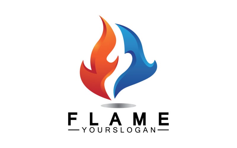 Vetor de logotipo de chama de fogo quente v46