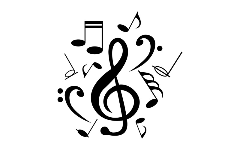 Ikona logo wektora notatki odtwarzacza muzycznego v17