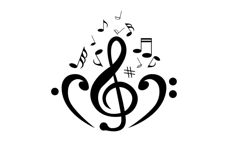Ikona logo wektora notatki odtwarzacza muzycznego v37