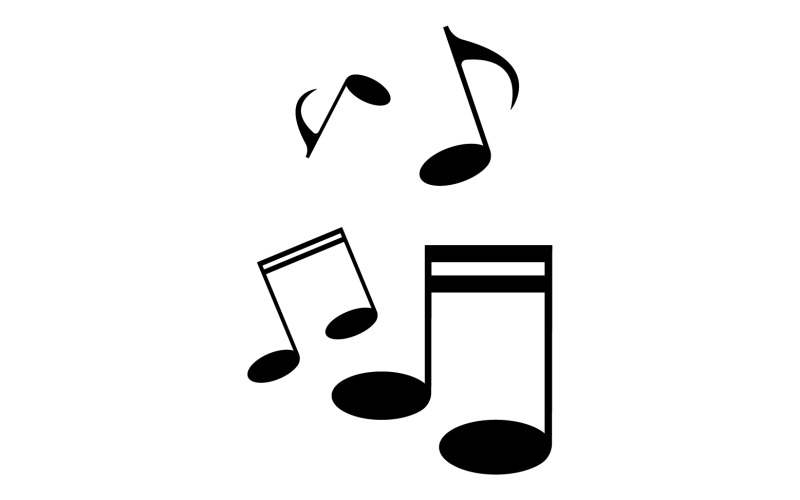 Müzik Çalar not vektör logo simgesi v16