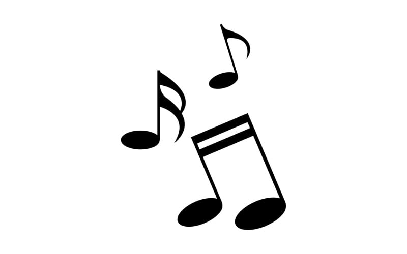 Müzik Çalar not vektör logo simgesi v21