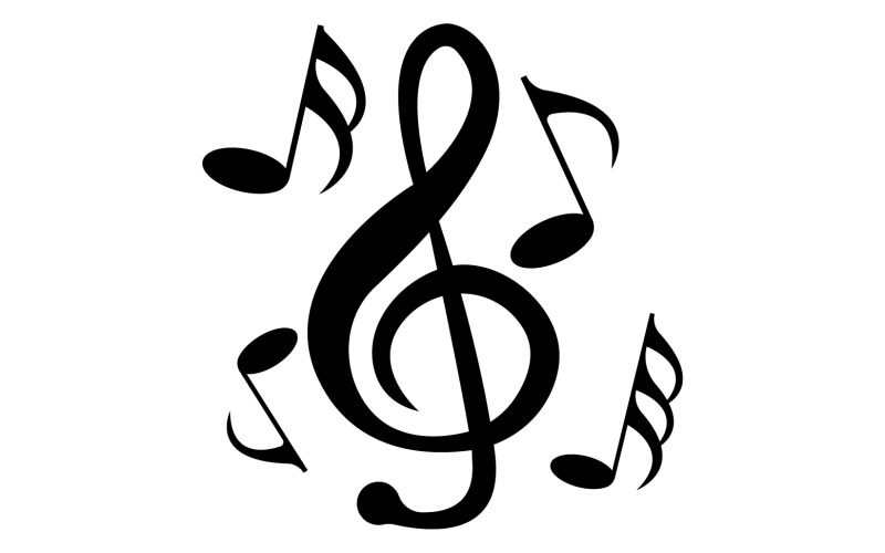 Müzik Çalar not vektör logo simgesi v25
