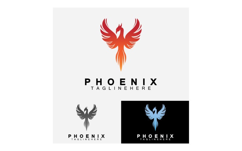 Phoenix bird logo vector v40