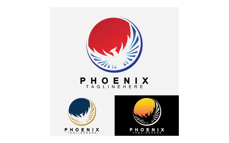 Phoenix bird logo vector v5
