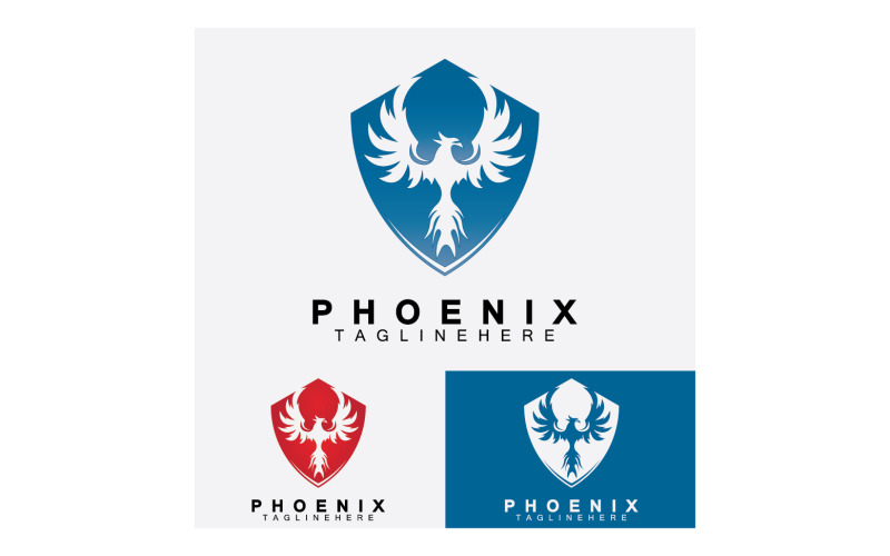 Phoenix fågellogotyp vektor v20