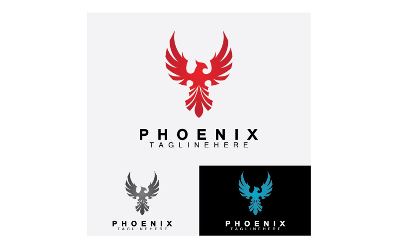 Phoenix fågellogotyp vektor v37