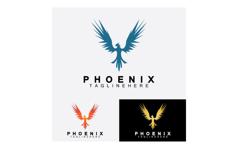 Vetor do logotipo do pássaro Phoenix v25