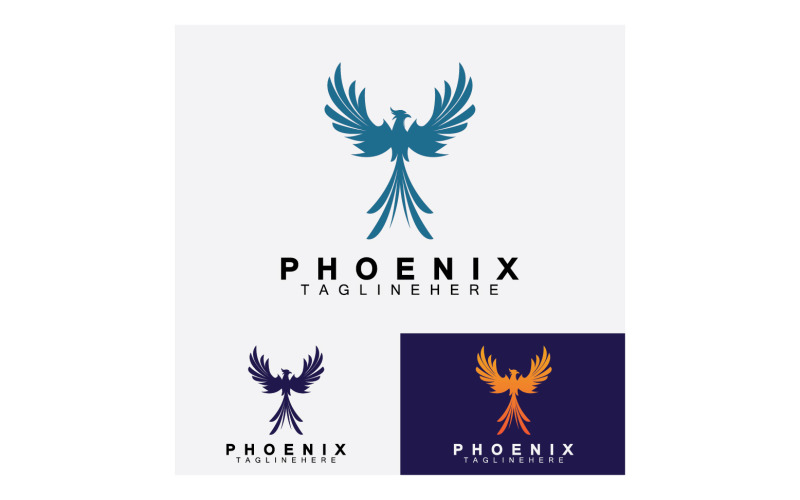 Vettore del logo dell'uccello Phoenix v44
