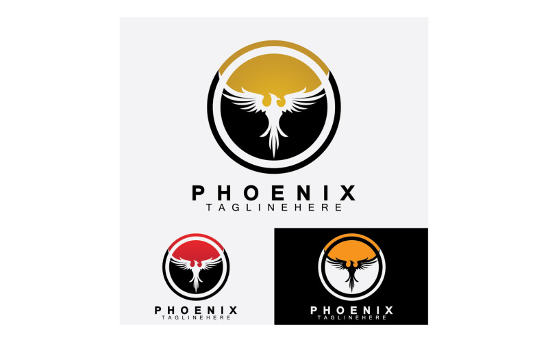 Vettore logo uccello Phoenix v2