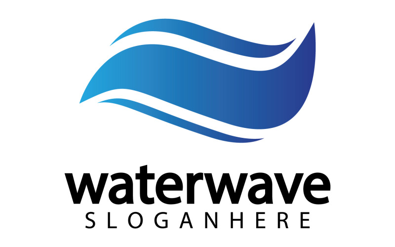 Ícone do logotipo do modelo de onda de água v11