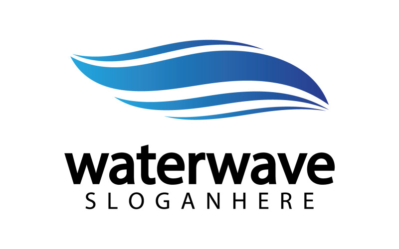 Ícone do logotipo do modelo de onda de água v17