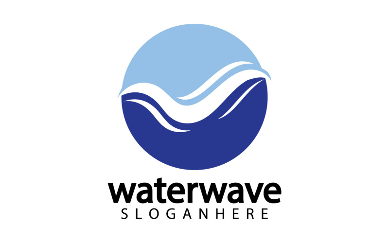 Icône du logo du modèle de vague d'eau v27