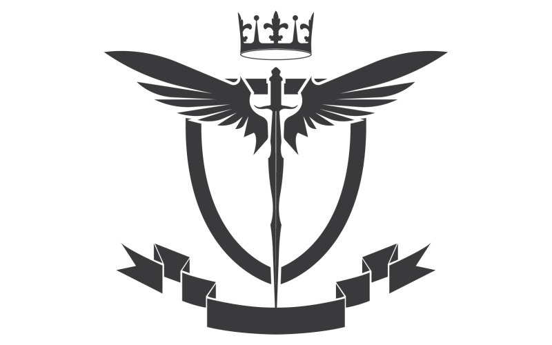 Wing sword and crown king lord logotypikon v14