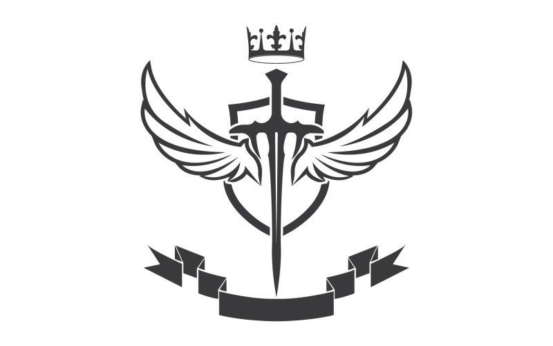 Wing sword and crown king lord logotypikon v38