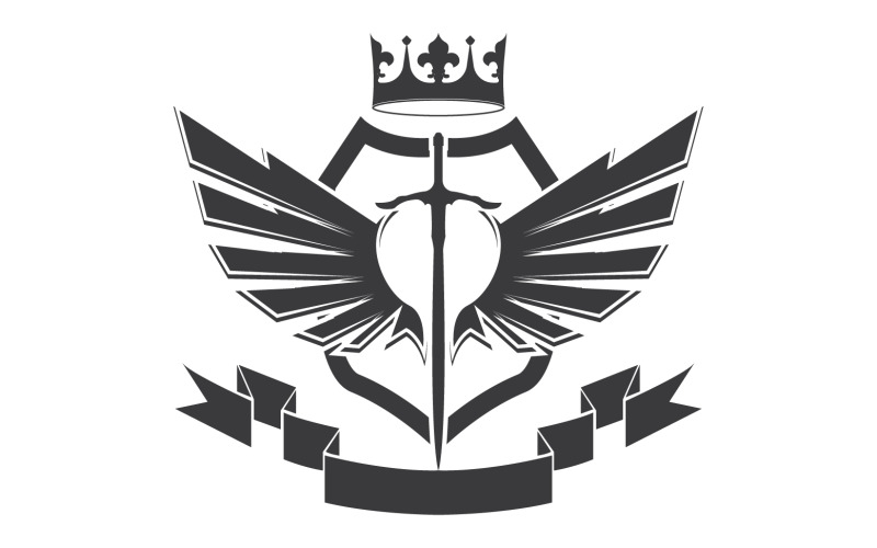 Wing sword and crown king lord logotypikon v4