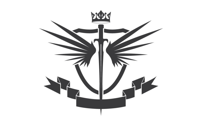 Wing sword and crown king lord logotypikon v56
