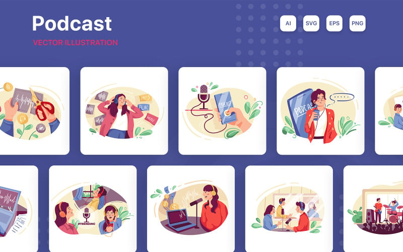 M255_ Podcast és audio illusztrációs csomag