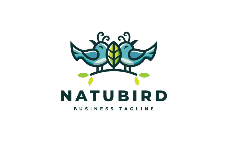 Modèle de logo d'oiseau nature couple
