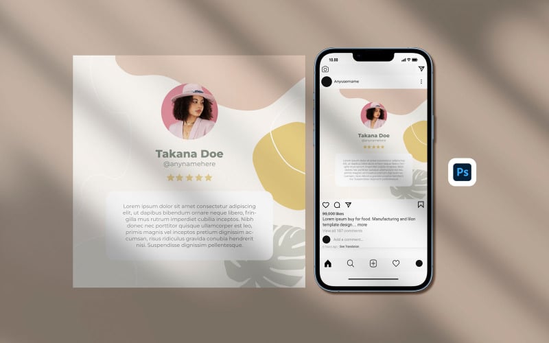 Modello di post di Instagram: post di Instagram sui prodotti per la cura della pelle