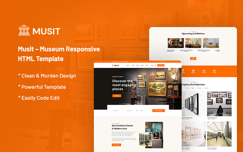 Musit – Museum-responsieve websitesjabloon