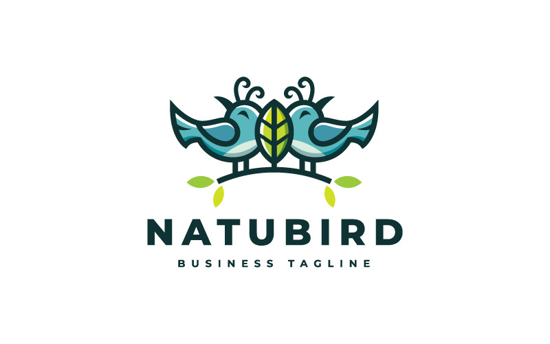 Par natur fågel logotyp mall
