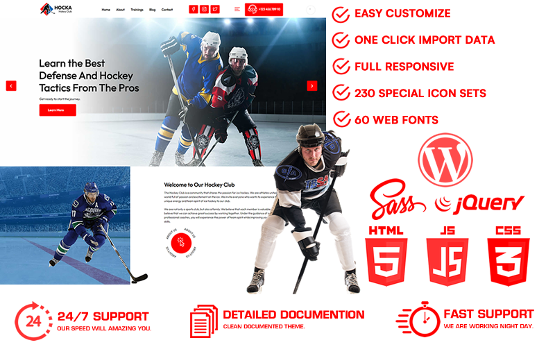 Téma WordPress Hocka - Hockey Club