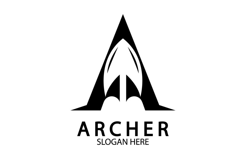 Archer speer iconn sjabloon logo v13