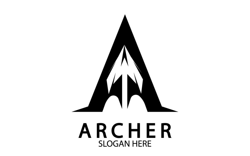 Logo šablony archer oštěpu iconn v10