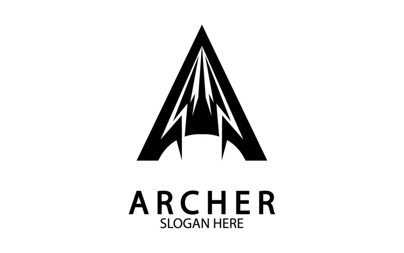 Logo šablony Archer spear iconn v8