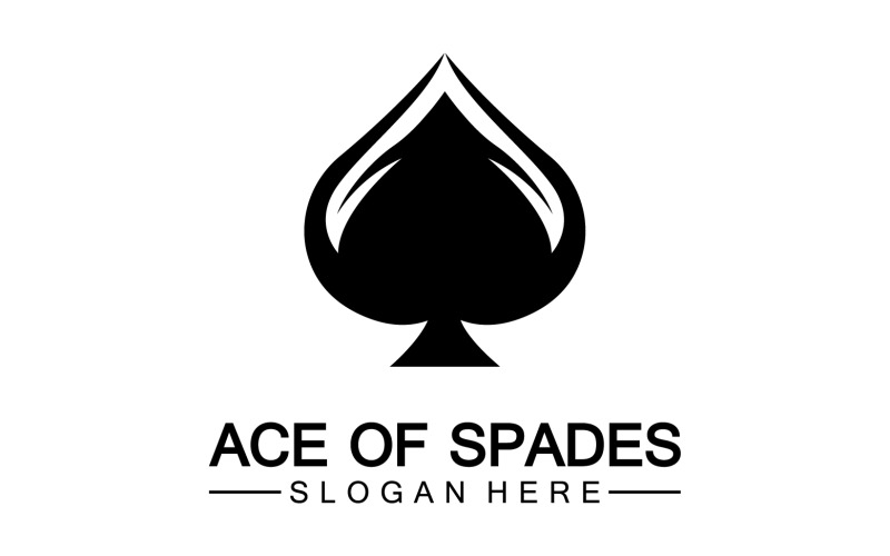 Modello vettoriale logo icona carta Ace v16