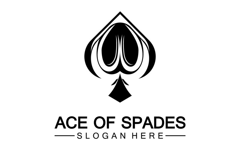 Modello vettoriale logo icona carta Ace v33