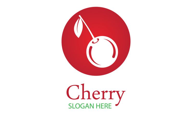 Chery fruits logotyp ikon vektor v27