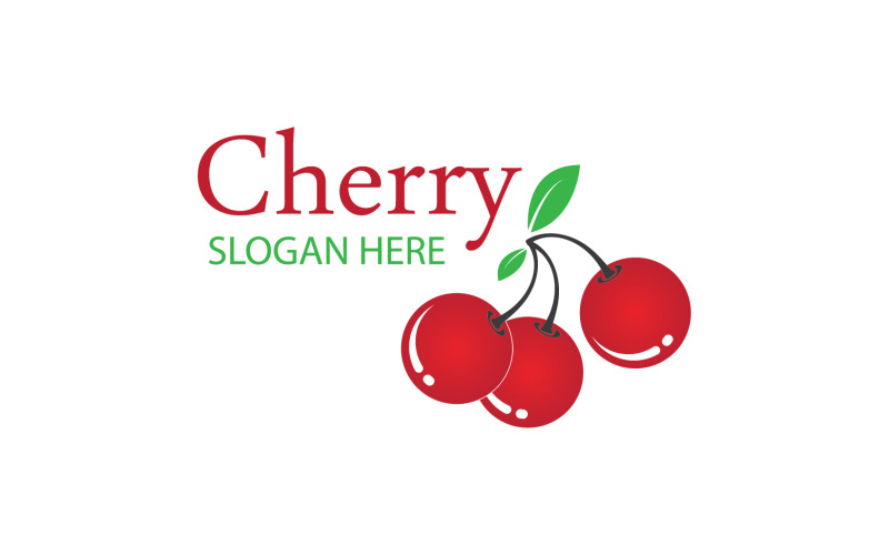 Chery meyveleri logo simge vektör v5