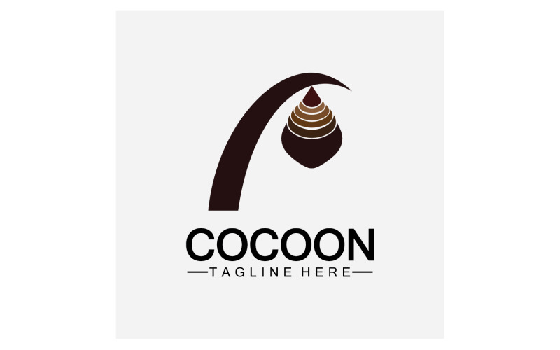 Cocoon fjäril logotyp ikon vektor v1