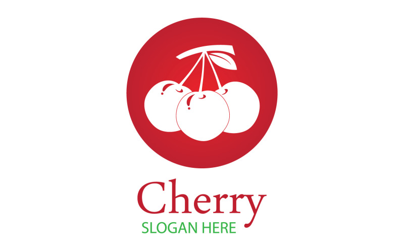 Ikona logo owoców wiśni, wektor v23