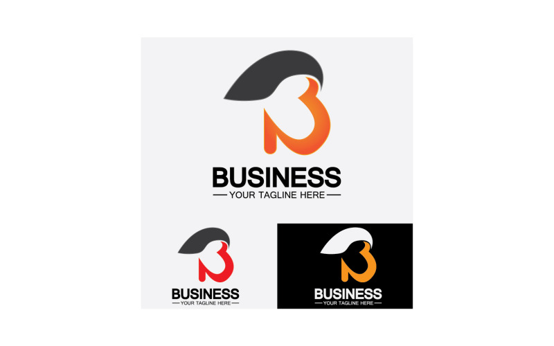 Initial b letter name logo vector v12