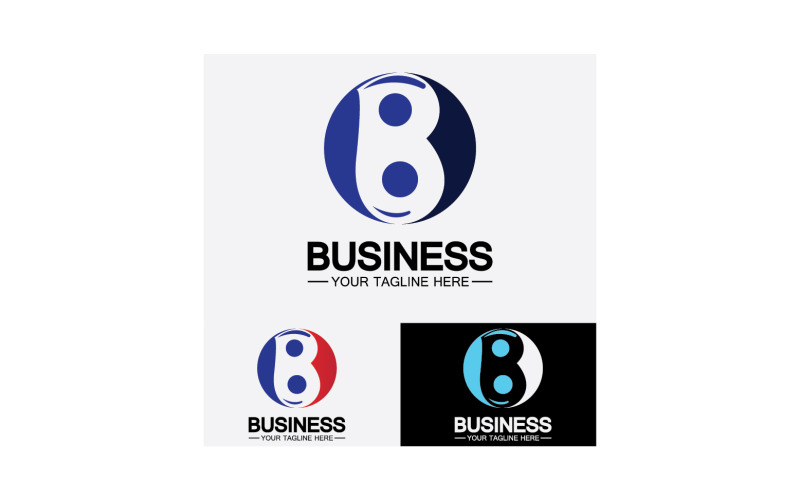 Initial b letter name logo vector v15